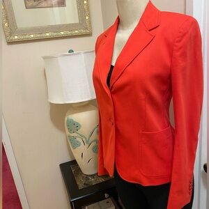 NWOT QL2 Quelledue Diana Cotton Blazer In Bright Orange Size 38/S.